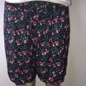 2x$18 West Loop Size L/XL Floral Pull Elastic Waistband Tie Waist Shorts New